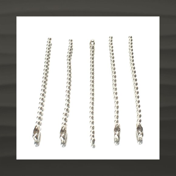 5 pc LOT 4" Silver Nickel BALL CHAIN 3.2mm Great for COACH Bag Charm Fob HangTag - Picture 1 of 1